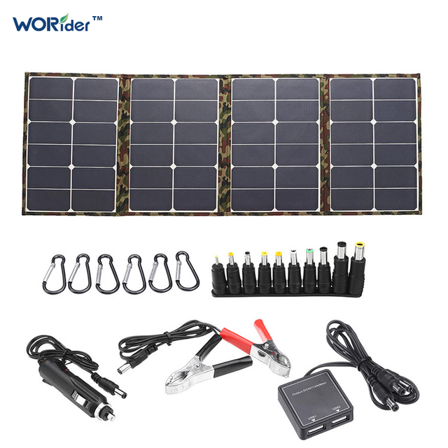Customized Outdoor 100W Monocrystalline Folding Solar Panels Portable Folding Photovoltaic Panels for Camping