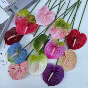 Plante artificielle réaliste en plastique de haute qualité, grande fleur blanche et verte Anthurium, centre de table pour mariage, fête des Mères - Product Image 2
