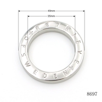 Piezas y Accesorios para Bolsos, Anillo Metálico en Forma de O, Logotipo de Marca Personalizado, Anillo de Cierre Redondo, Anillo de Cierre de Aleación de Zinc, Conectores