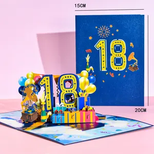 Новый дизайн, принимаем индивидуальный дизайн, поздравительные открытки на 18-летие, 3D день рождения для магазина подарков