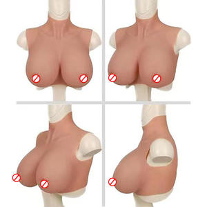 Plastron en silicone à col haut et décolleté profond, grandes coupes, seins réalistes pour cosplay, travestissement, shapewear - Product Image 2