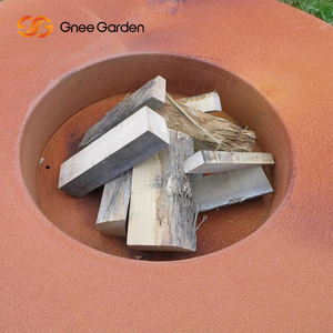 Brasero de Patio Redondo Grande Personalizado de Lujo, Chimenea Exterior de Gas Natural Hecha de Acero Corten para Leña - Product Image 5