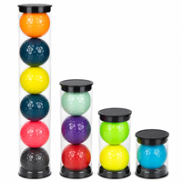 Balles de golf colorées à fossettes brillantes, emballage en tube transparent, couleurs néon mélangées, vente en gros, logo personnalisé