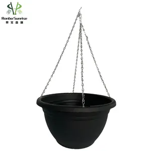 Flower Pots Hanging Baskets Indoor Plant Pot Used with Flower/green Colorful Round Garden Plastic Plant Modern Wholesale 14 Inch