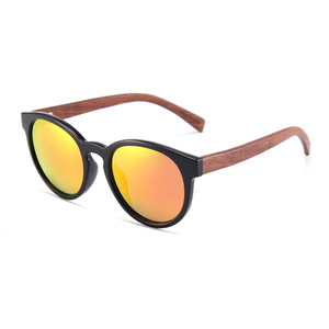 Gafas de Sol Redondas Retro de Bambú <span class=keywords><strong>para</strong></span> <span class=keywords><strong>Hombre</strong></span> y Mujer, <span class=keywords><strong>Lentes</strong></span> Polarizadas con Protección UV400, Montura Ligera de Madera - Product Image 3