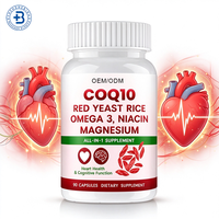Capsules de Coenzyme Q10 OEM, complément alimentaire pour la santé cardiaque, riz de levure rouge, oméga 3, vitamine K2 D3, complexe de magnésium COQ10, 10 en 1 capsules