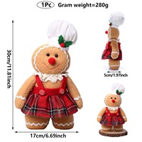 Ensemble de 2 poupées en peluche en forme d'homme en pain d'épices, couple Monsieur et Madame Pain d'épices, décorations en peluche pour la table de Noël, décoration de la maison