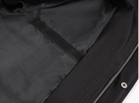 Veste Courte à Col Montant Zippée avec Poches Zippées, Poignets et Ourlet Côtelés, Style Streetwear, Noir Uni, Vente en Gros Personnalisée