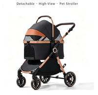 Poussette pliable et détachable pour chiens et chats ; idéale pour les animaux de compagnie de petite à moyenne taille ; également adaptée comme poussette pour les grandes races