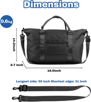Sac de sport pour femme grande capacité, sac de voyage en nylon imperméable, sac de week-end, sac de voyage, sac de sport