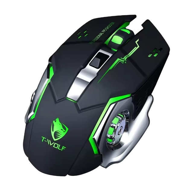 Wireless Rechargeable Gaming Mouse with Mechanical E-Sports Backlight Ergonomic Right-handed USB Connection Silent for PC Gamer