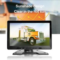 Système de caméra de recul 4 canaux pour voiture avec moniteur quad 10,1'' et lecteur MP5, enregistreur DVR pour camping-car, remorque, camion