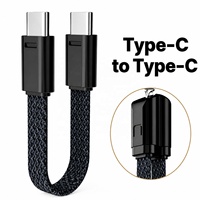 Câble de charge rapide USB-C mâle-mâle court de 15 cm 60 W, style porte-clés portable