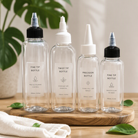 Flacon vide transparent personnalisé pour huile de croissance capillaire, emballage en plastique esthétique à presser pour huile capillaire avec étiquette personnalisée