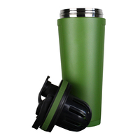 Gourde de sport portable en aluminium pour protéines, milkshakes et boissons, avec impression de logo