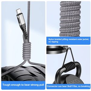 Cable de Carga Rápida Tipo C de 2 m (6 pies) y 100 W para Teléfono Móvil, Compatible con iPhone 15 Pro Max, Samsung Galaxy y Xiaomi - Product Image 5