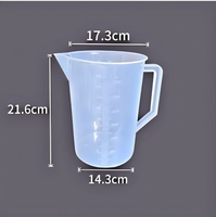 Bécher gradué en plastique transparent épaissi, bécher en polypropylène durable pour la mesure de liquides en laboratoire
