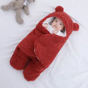 Manufacturer Winter Thicken Newborn Soft Warm Swaddle Baby Clothes Infant Stroller Sleeping Bag Blanket Unisex Wrap