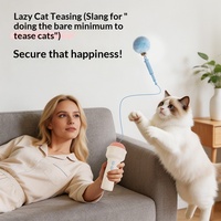 Lanceur de balles interactif électrique pour chat, jouet anti-ennui en polyester, fonctionnant sur piles recyclables