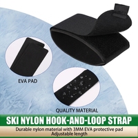 Sangle de fixation de ski extérieure avec boucle auto-agrippante, en tissu de plongée SBR épaissi, coussinet de protection, sangle de fixation de ski réglable, double fixation de ski
