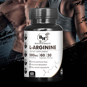 Cápsulas de L-arginina de alta potencia OEM/ODM, potenciador de óxido nítrico vegano sin OGM, soporte de circulación sanguínea para hombres, atletas, energía - Product Image 1