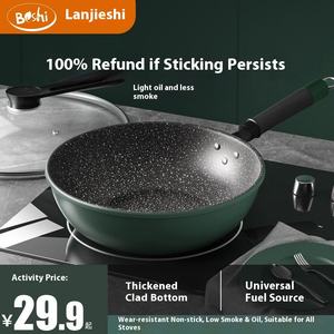 Maifan Stone-Poêle à frire antiadhésive en acier inoxydable, capacité de 20cm, capacité de 1 à 2L, pour la cuisine à domicile, cuisinière à gaz à induction compatible - Product Image 3