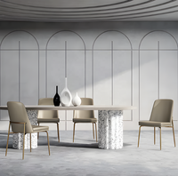 Chaise de salle à manger en cuir véritable, nouveau style italien minimaliste, luxe léger, chaise d'appoint haut de gamme avec dossier