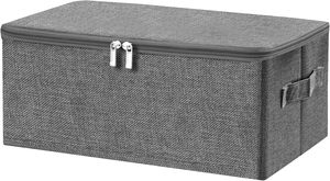 Caja de Almacenamiento de Tela Apilable y Plegable <span class=keywords><strong>con</strong></span> Tapa <span class=keywords><strong>con</strong></span> Cierre y Asa, Carcasa Rígida y Lavable - Product Image 2