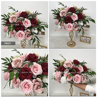 Nouveauté DKB : Centre de table et décorations de table de mariage en roses artificielles en soie blanche de haute qualité – Boule de fleurs de luxe