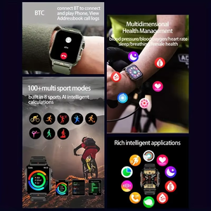 1.95 英寸高清全触摸 L81 智能手表，适合男士和女士 - 人工智能语音助手、心率/睡眠监测、兼容 Android IOS - Product Image 3