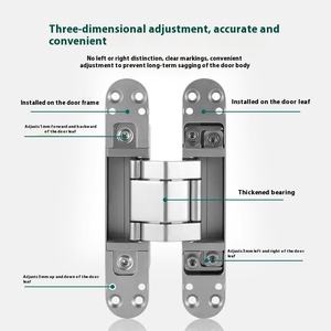 Регулируемый поперечный шарнир 180 градусов трехмерная Скрытая деревянная дверная фурнитура 180 градусов полностью открытая дверная фурнитура с подшипником нагрузки - Product Image 3