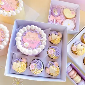 10 Sets Gebakjes Snoepjes Afhaaldozen Cake En Cupcake Bentoboxen Met Doorzichtig Deksel En Cupcakegaten