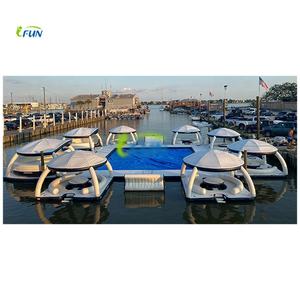 Plateforme flottante gonflable en PVC pour station balnéaire commerciale, ponton flottant pour bateaux Sea Bobs avec tente pour les loisirs, garantie de 2 ans - Product Image 6