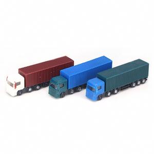 소형 규모 모래 테이블 모델 트럭 컨테이너 트럭 도시 경관 야외 차량 - Product Image 3