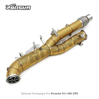 Pipa Uji Pengganti OEM Kustom untuk Porsche 911 992 GTS 3.6T 2025 Boska Race Turbo Downpipe Bolt-on OAP Header Berinsulasi Panas