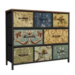 Customizable Patterns Drawers Cabinet Organizers Fabric Storage Cabinet With Drawers For Livingroom