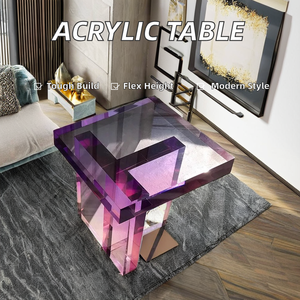 Tùy Chỉnh Trong mờ Màu Tím Tối Giản Phong Cách Hiện Đại Acrylic Bàn Cà Phê <span class=keywords><strong>End</strong></span> Bảng Trang Trí Nội Thất Cho Phòng Khách Sofa - Product Image 2