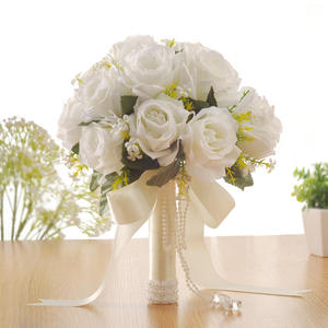 Suministro de Fábrica: Ramo de Flores Artificiales de Seda con Tacto Real para Boda, Soporte de Flores para Ceremonia Nupcial, Ramo de Mano para Boda al por Mayor - Product Image 2