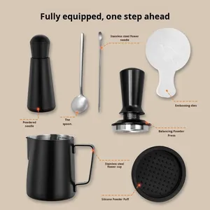 YIRUI Durable 51/53/58mm Self-Leveling Barista <strong>Coffee</strong> <strong>Tamper</strong> 304 Stainless Steel Espresso <strong>Set</strong> Graduated Tag <strong>Coffee</strong> Needle - Product Image 4