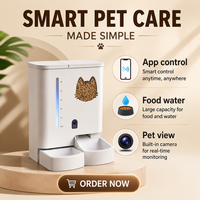 Distributeur automatique intelligent de nourriture et d'eau pour animaux domestiques, contrôle WIFI, 5L de nourriture, 4L d'eau pour chats et chiens de petite et moyenne taille