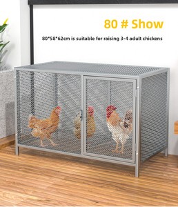 Poulailler extérieur en métal de grande taille avec fermeture coulissante horizontale, conception anti-furets pour poulets, lapins, pigeons - Toutes saisons - Product Image 6