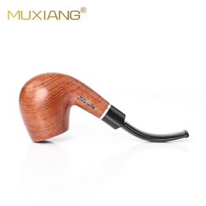 Muxiang Wooden Tobacco Pipe Bent Type Handmade Solid Wood Smoking Pipe For Personal Gift - Product Image 2