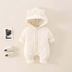 Baby Color Blocked Hooded and Plush Thick Ski Suit Children's Jumpsuit 2025 Winter New Baby Winter Clothes - Product Image 6