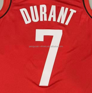 Camiseta roja de baloncesto de la mejor calidad lista para enviar Houston Kevin Durant - Product Image 1