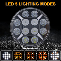 RHINO Prix d'usine Feux de toit ronds de 7 et 9 pouces, Feux de travail LED 12V-24V 120W, Feux de conduite LED pour Camion, SUV, 4x4
