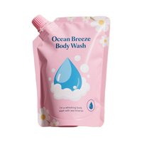 Pochette à bec personnalisée Sachet gommage pour le corps Gel douche Jabon Sachet liquide Pochette debout Sac d'emballage biodégradable