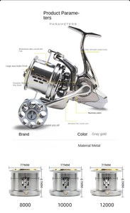 <span class=keywords><strong>Moulinet</strong></span> à lancer tout métal, résistant à l'eau de <span class=keywords><strong>mer</strong></span> et à la corrosion, modèle OUT250825060, longue portée, haute puissance - Product Image 3