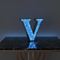 Lettres publicitaires lumineuses personnalisées avec logo, lettres en cristal scintillantes 3D, enseigne lumineuse LED