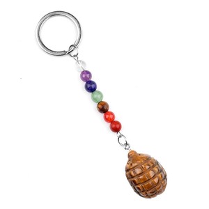 <span class=keywords><strong>Porte</strong></span>-clés hérisson 7 chakras en jaspe rouge et œil de tigre, artisanat en cristal pour la décoration intérieure, cadeau personnalisé fait main, ornement - Product Image 5