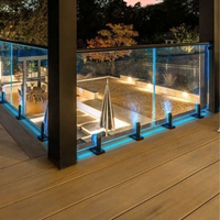 Reilbu Garde-corps sans cadre en aluminium et acier inoxydable durable et sûr pour terrasse de piscine, utilisation extérieure